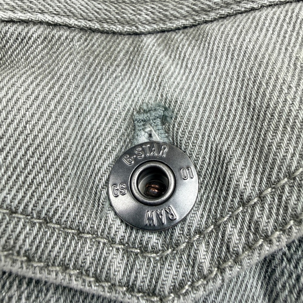 G Star Raw Men Denim Jacket Grey Slim Fit Trucker Style Size Medium - Picture 3 of 9